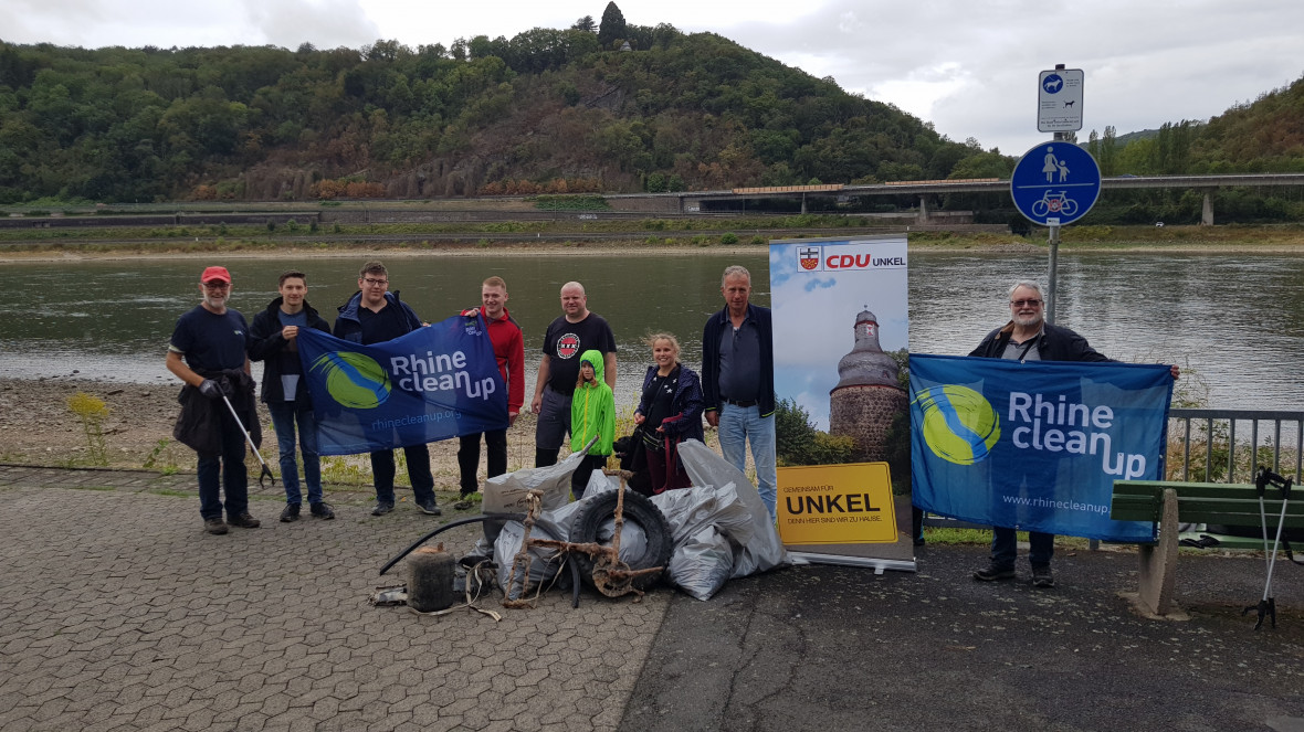 Zum dritten Mal hat die CDU Unkel in diesem Jahr zur Säuberung des Unkeler Rheinufers aufgerufen